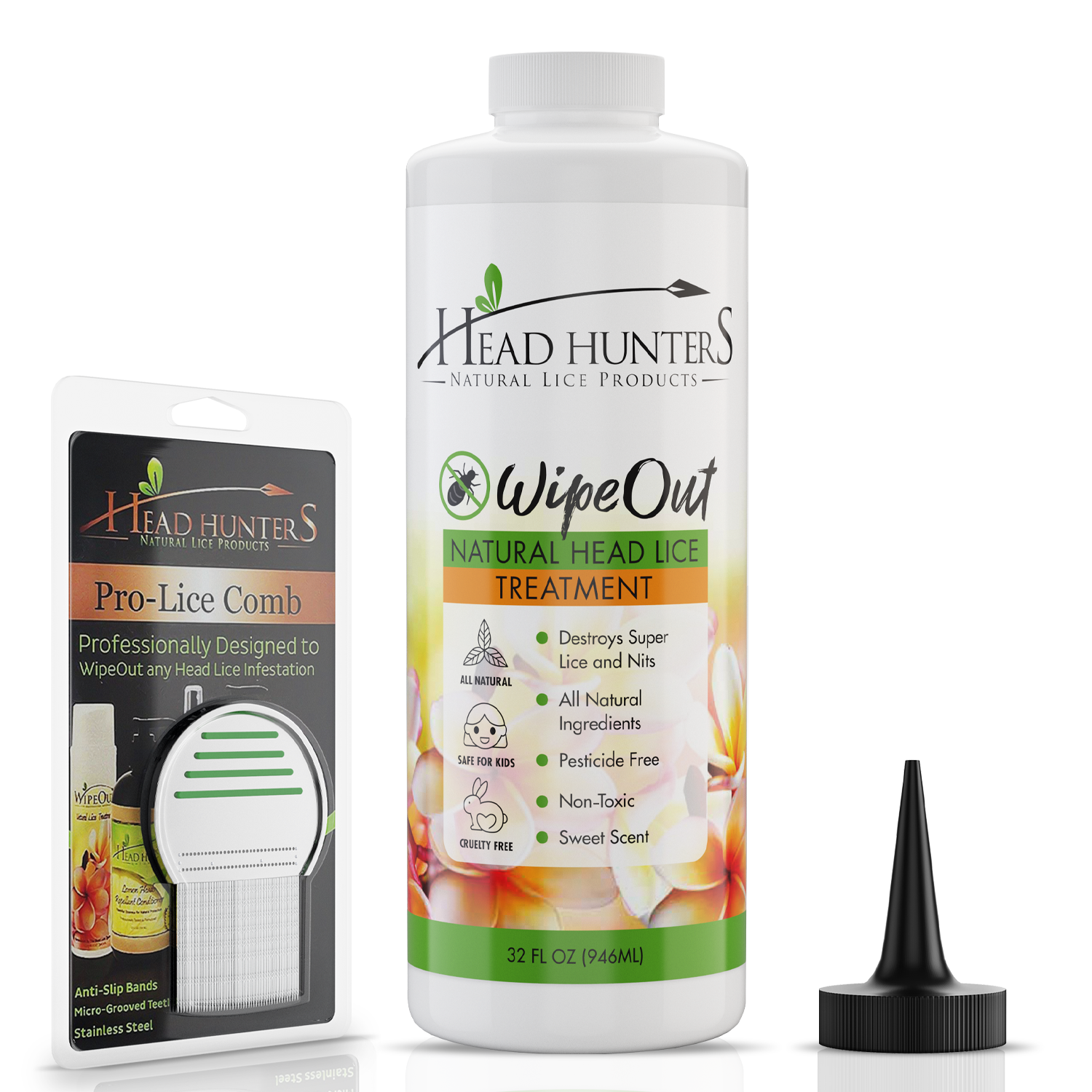 WipeOut Lice Treatment 32 oz & Pro Lice Comb